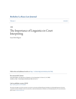The Importance of Linguistics in Court Interpreting