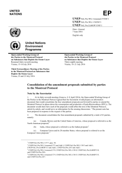 four amendment proposals - Ozone Secretariat Conference Portal