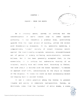 CHAPTER 1 PARODY : FROM THE ROOTS As a