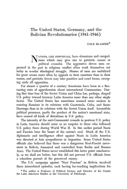 The United States, Germany, and the Bolivian Revolutionaries (1941