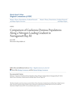 Comparison of Guekensia Demissa Populations Along a Nitrogen