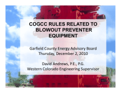 cogcc rules regarding blowout preventer