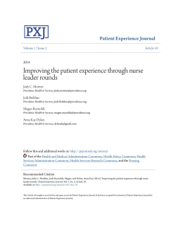 Improving the patient experience through nurse leader rounds