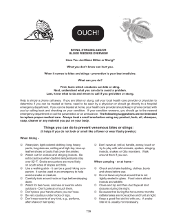 Things you can do to prevent venomous bites or stings: