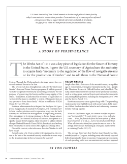 The Weeks Act - The Forest History Society