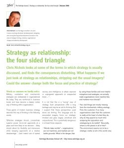 Strategy as relationship: the four sided triangle