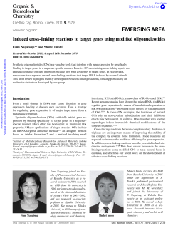 EMERGING AREA Induced cross-linking reactions to target genes