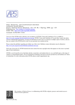 Islam, Democracy, and Constitutional Liberalism