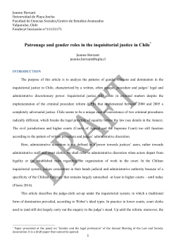 Patronage and gender roles in the inquisitorial justice in Chile*