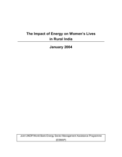 The Impact of Energy on Women`s Lives in Rural India
