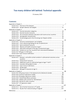 Too many children left behind: Technical appendix