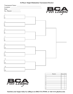 16 Player Single Elimination Tournament Chart