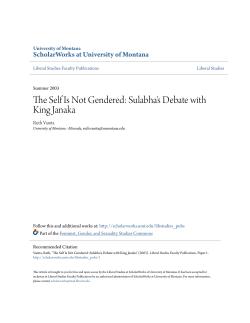 The Self Is Not Gendered: Sulabha`s Debate