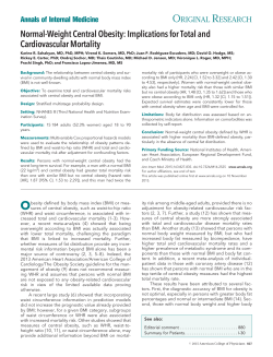 Normal-Weight Central Obesity: Implications for Total and