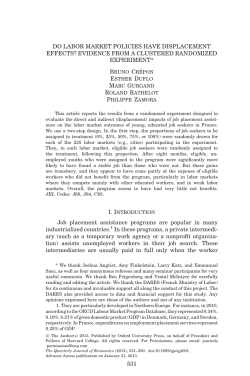 DO LABOR MARKET POLICIES HAVE DISPLACEMENT EFFECTS