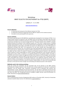Workshop BRIEF ECLECTIC PSYCHOTHERAPY for