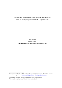 OBERGEFELL v. HODGES BEYOND JUDICIAL MINIMALISM: Same