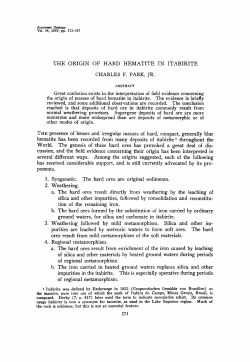 The Origin of Hard Hematite in Itabirite