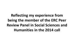 Several remarks reflecting experience from the ERC Peer