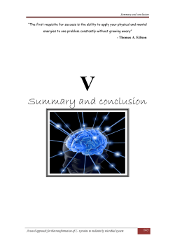 Summary and conclusion