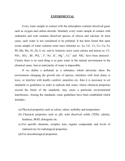 EXPERIMENTAL Every water sample in contact with the atmosphere
