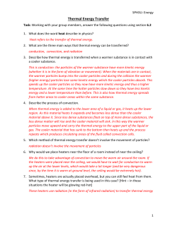 Thermal Energy Transfer