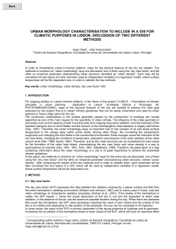 urban morphology characterisation to include in a gis for climatic