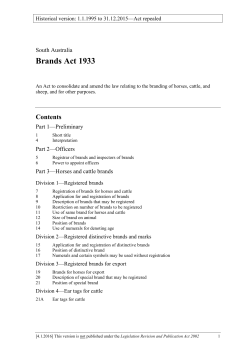 Brands Act 1933 - South Australian Legislation