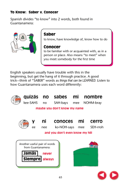 Saber versus Conocer - Spanish Verbs for To Know