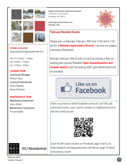 February Resident Events Please join us Saturday February 16th