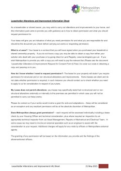 Leaseholder Alterations and Improvement Info Sheet 21 May 2015