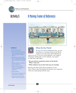 Activity 5 A Moving Frame of Reference