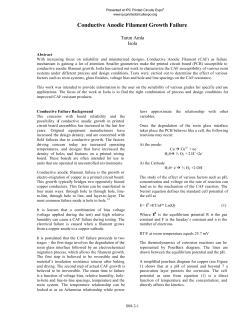 Conductive Anodic Filament Growth Failure