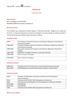 Michele Laus Curriculum vitae Born in Bologna on 25/10/1958