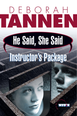 Tannen Study Guide - Educational Video Group