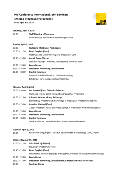 Pre-Conference International Joint Seminar: &raquo;Meteo