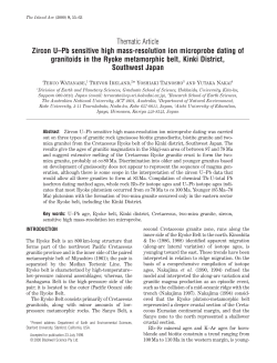 Thematic Article Zircon U&ndash;Pb sensitive high mass