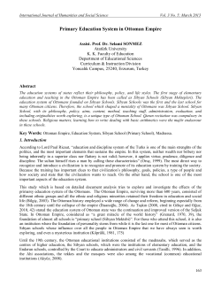 Primary Education System in Ottoman Empire