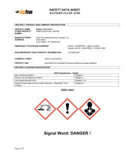 Signal Word: DANGER - East Penn Manufacturing