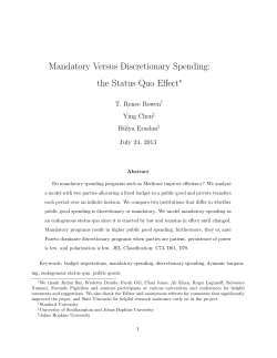 Mandatory Versus Discretionary Spending: the Status Quo Effect