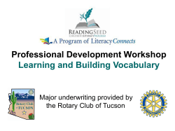 Professional Development Workshop Learning and Building