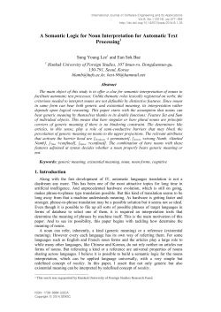 A Semantic Logic for Noun Interpretation for Automatic