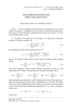 new representations for ap&eacute;ry-like sequences