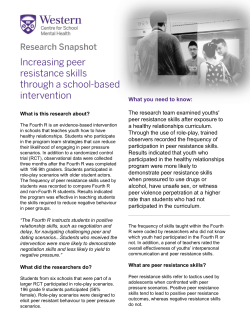 Increasing Peer Resistance Skills through a School