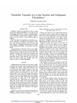 Nucleolar Vacuoles in Living Normal and
