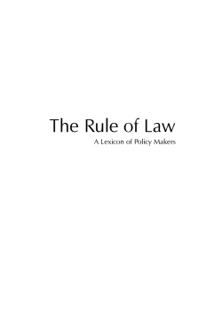 The Rule of Law: A Lexicon for Policy Makers