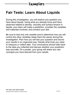Fair Tests: Learn About Liquids