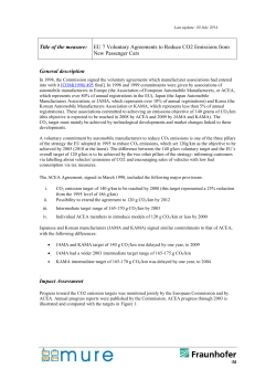 EU 7 Voluntary Agreements to Reduce CO2 Emissions from New