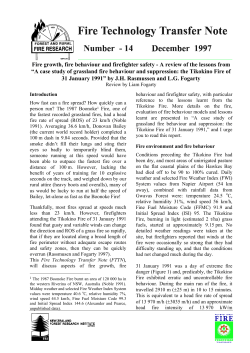 Fire growth, fire behaviour and firefighter safety