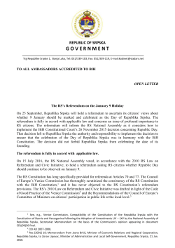 Open letter to all ambassadors accredited to BiH